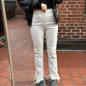 Zara White Flare Hem High-Rise Jeans